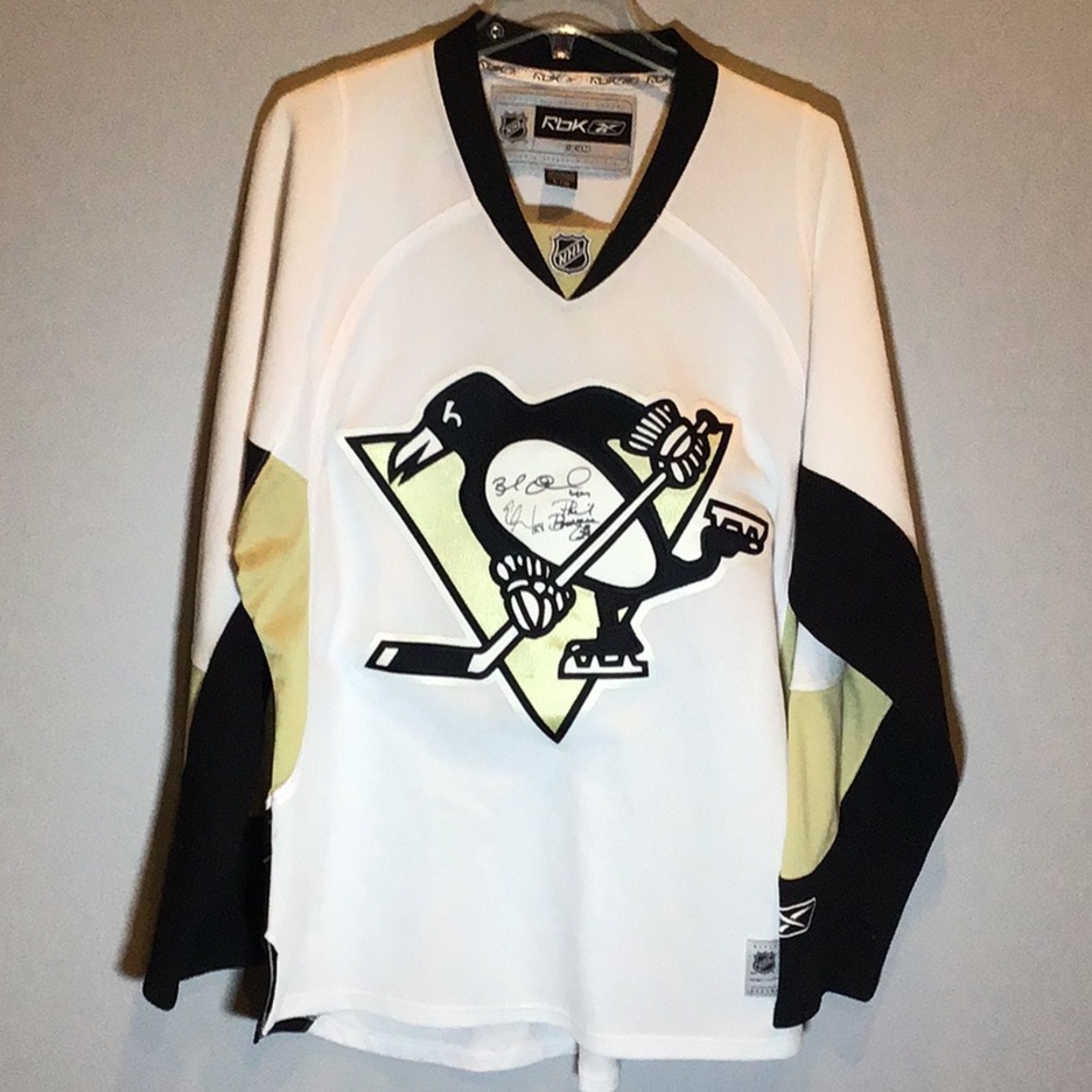 Pittsburgh Penguins autographed jersey Bourque Godard & Orpik hockey